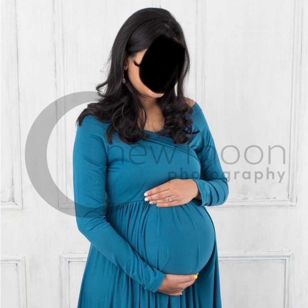 Elegant Teal Maternity Dress